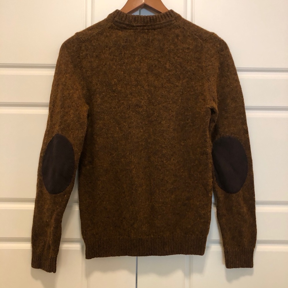 H&M cotton wool sweater with faux suede elbows